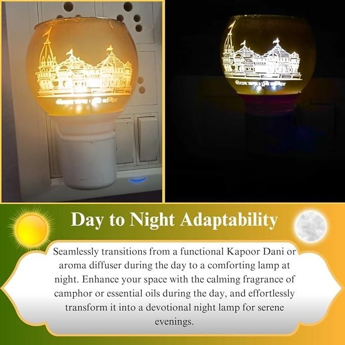 3-in-1 Ayodhya Ram Mandir Aroma Burner & Night lamp