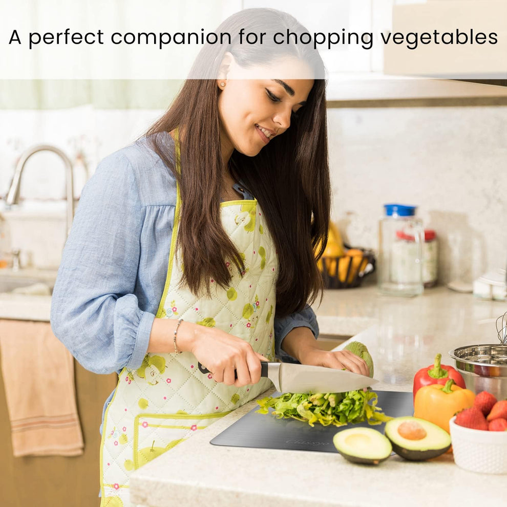 Premium 304 Food Grade Stainless Steel Chopping Board – Big Size, Counter-Top Design, 5-Year Quality Assurance ✨