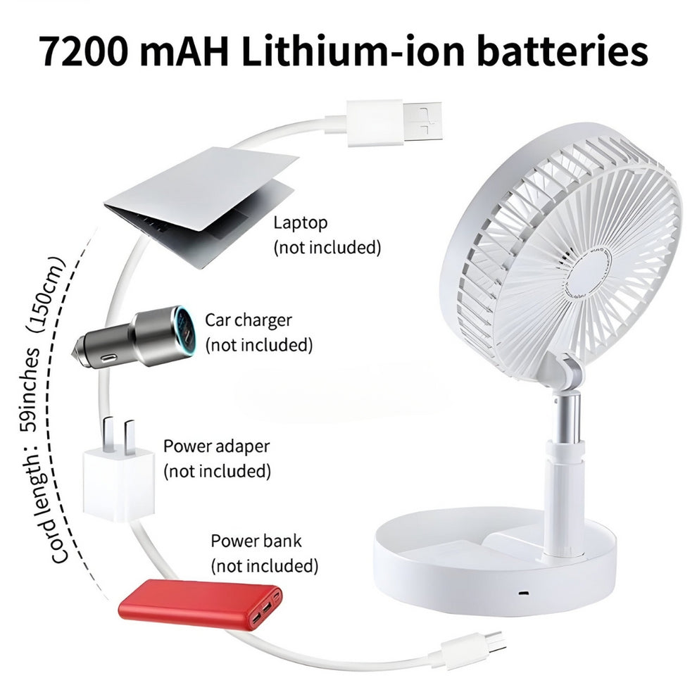 🔥Hot Summer Sale🔥- Powerful Rechargeable High Speed Table Desk Fan