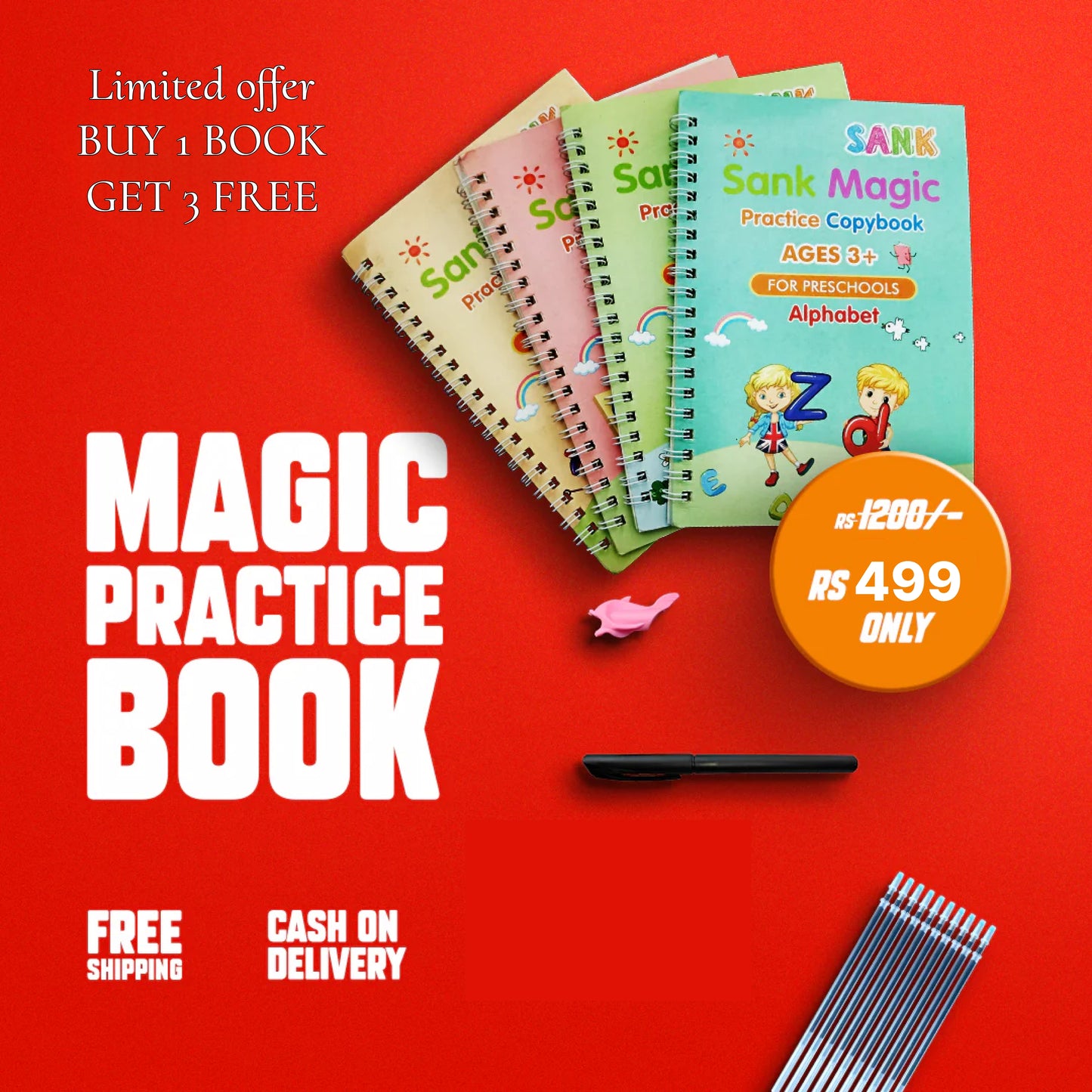 🔥HOT DEAL⏳ BUY 1 GET 3 BOOKS FREE - Magic Practice Book