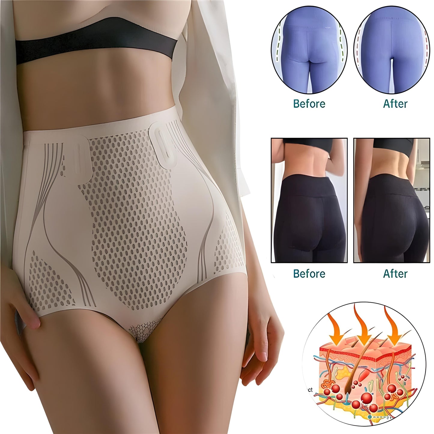 Ice Silk Ion Fiber - Body Shaping Shorts & Tummy Control Underpants