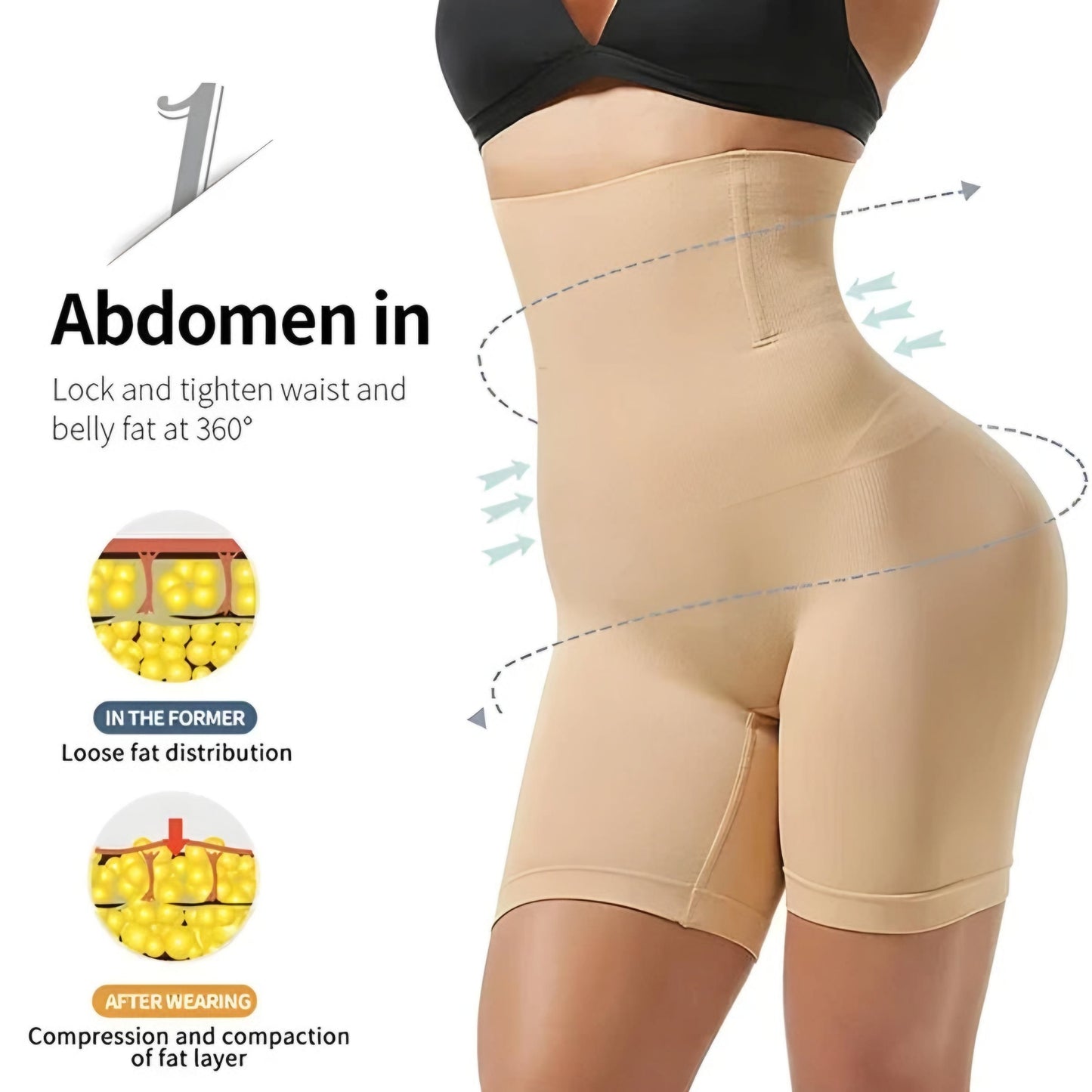 Branded 4-in-1 Shaper - Quick Slim Shape Wear Tummy, Thighs, Hips [ Cool & Breathable ]