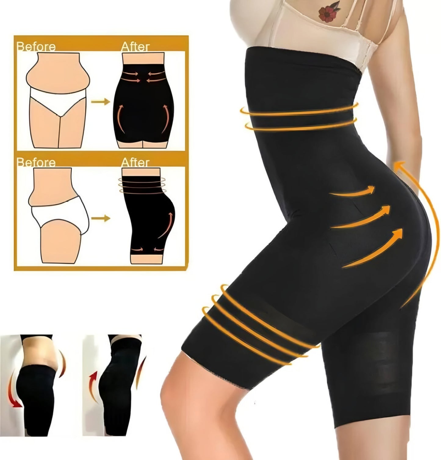 Branded 4-in-1 Shaper - Quick Slim Shape Wear Tummy, Thighs, Hips [ Cool & Breathable ]