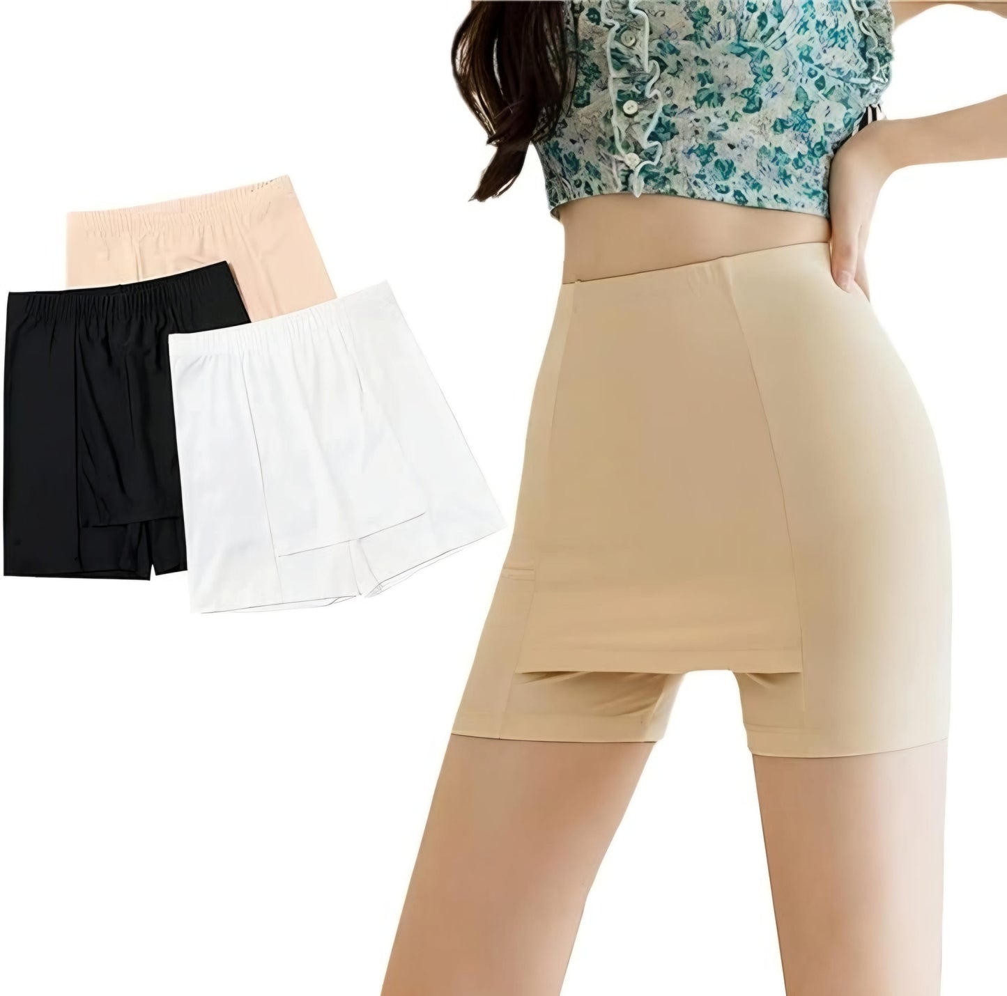 BlueeBela™ - Double-layer Front Crotch Ice Silk Safety Shorts