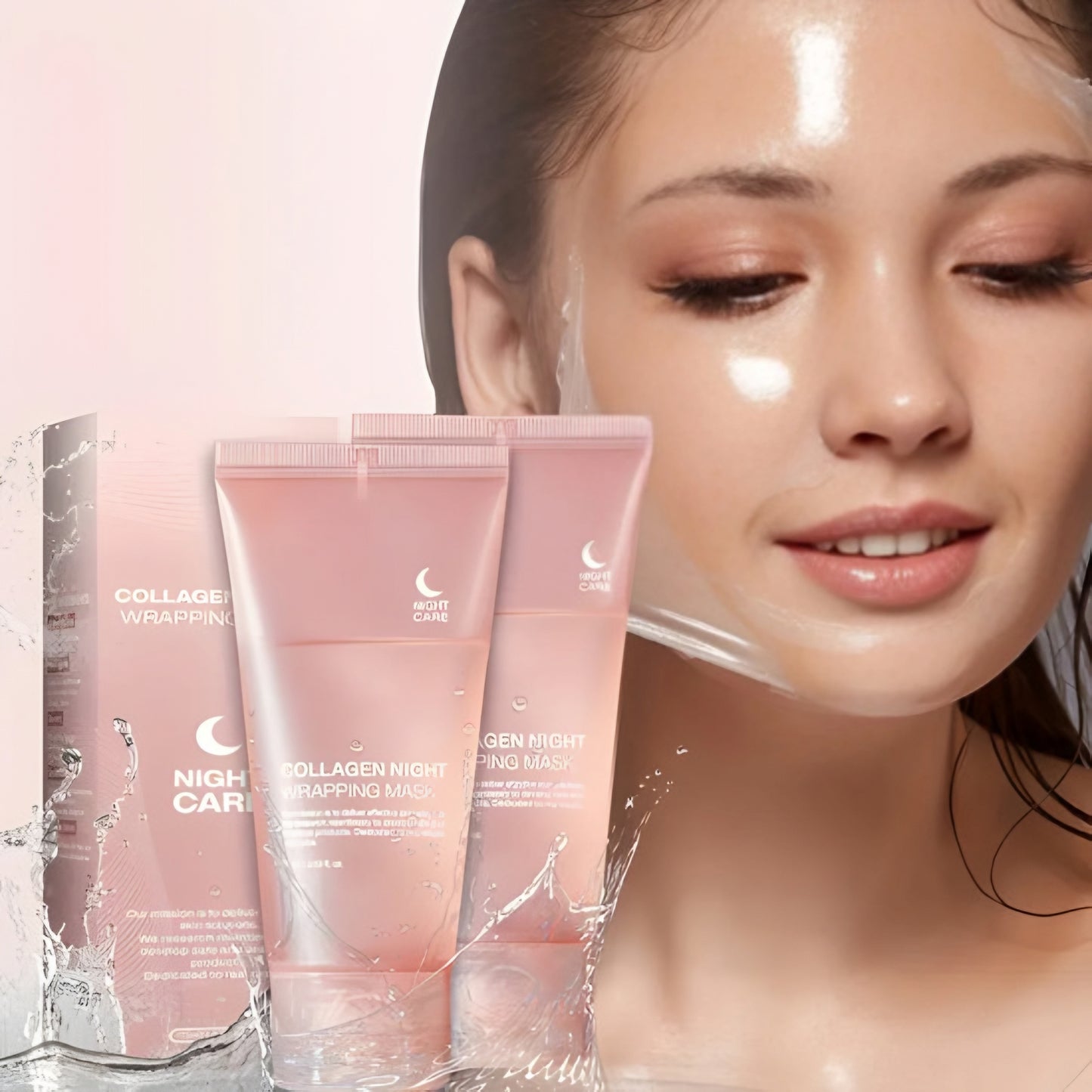 Limited Offer 🚀 - Collagen Night Wrapping Face Mask (with Nicotinamide & Hyaluronic Acid, Collagen Extract)