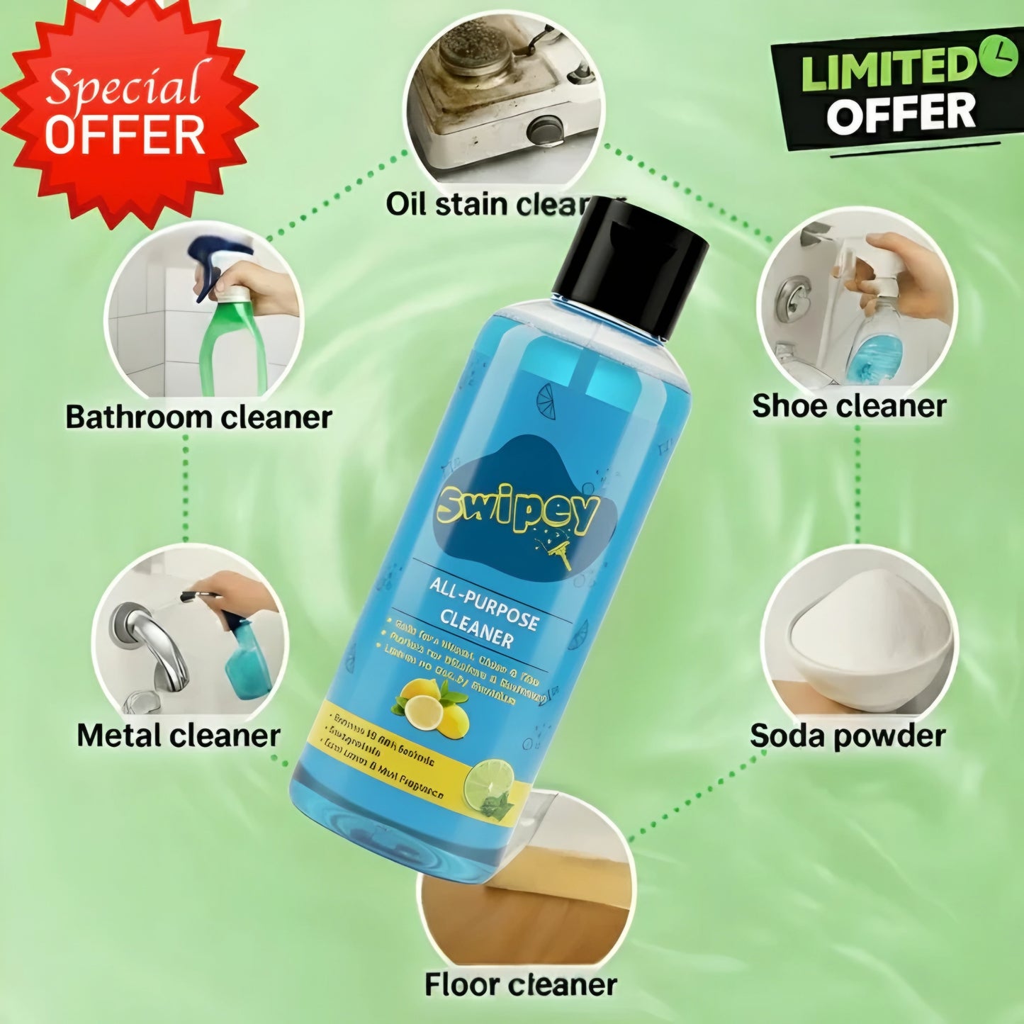 Swipey Shine - India’s No.1 All-Purpose Cleaner (Buy 1 Get 3 Free)