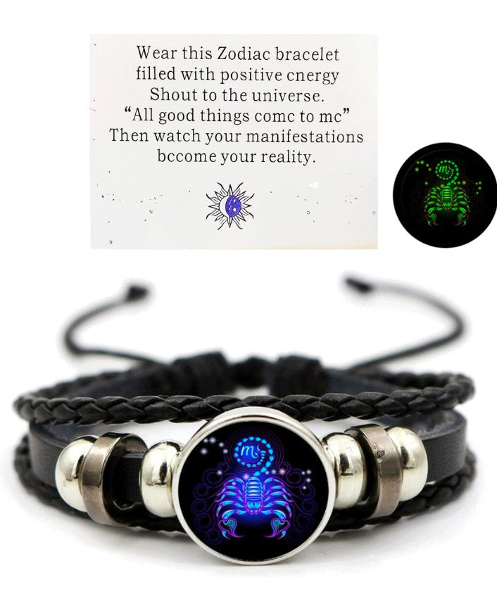 Divine Guardian 🕉️: Black Leather Bracelet with Protective Charm 🧿