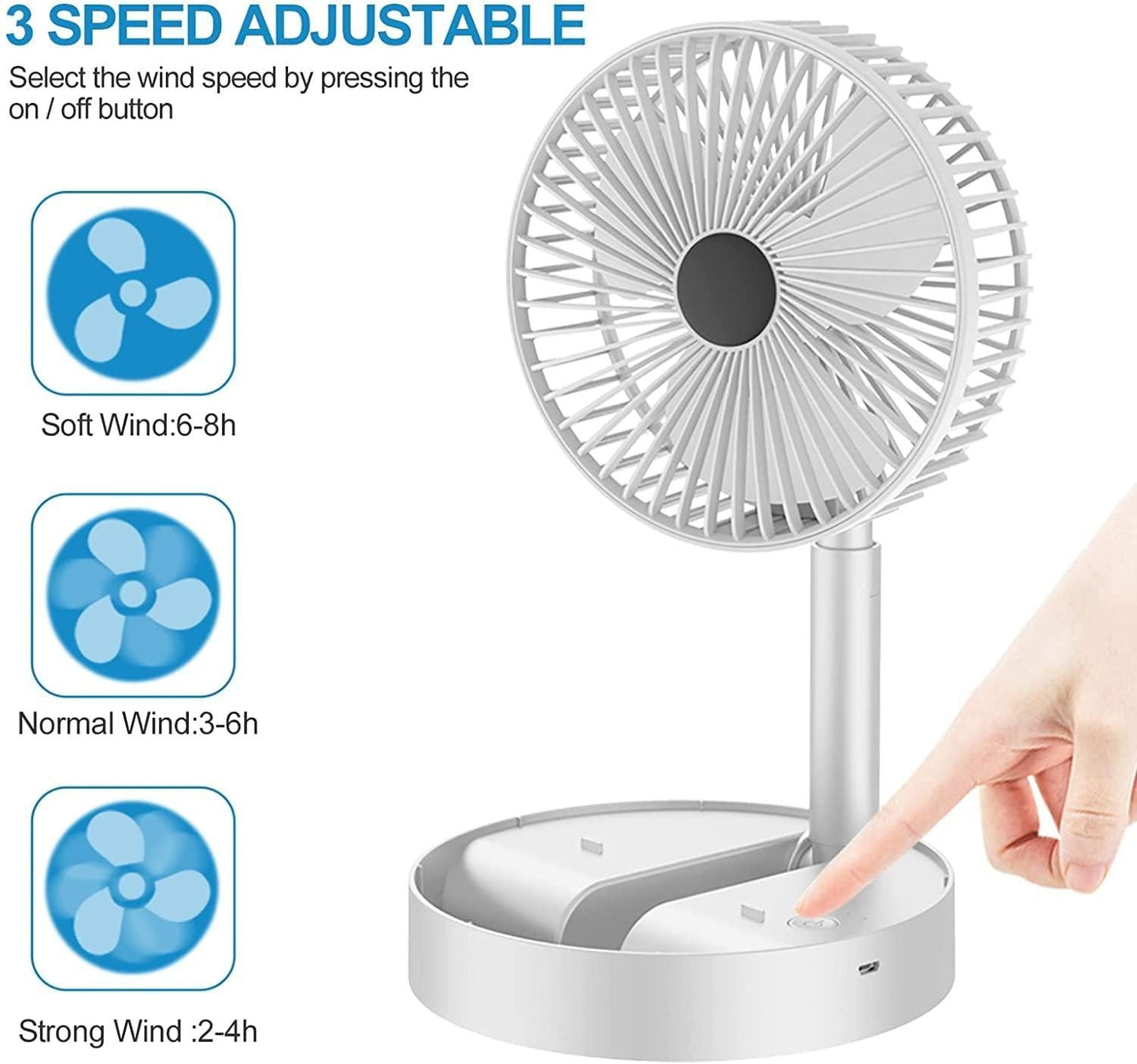 🔥Hot Summer Sale🔥- Powerful Rechargeable High Speed Table Desk Fan